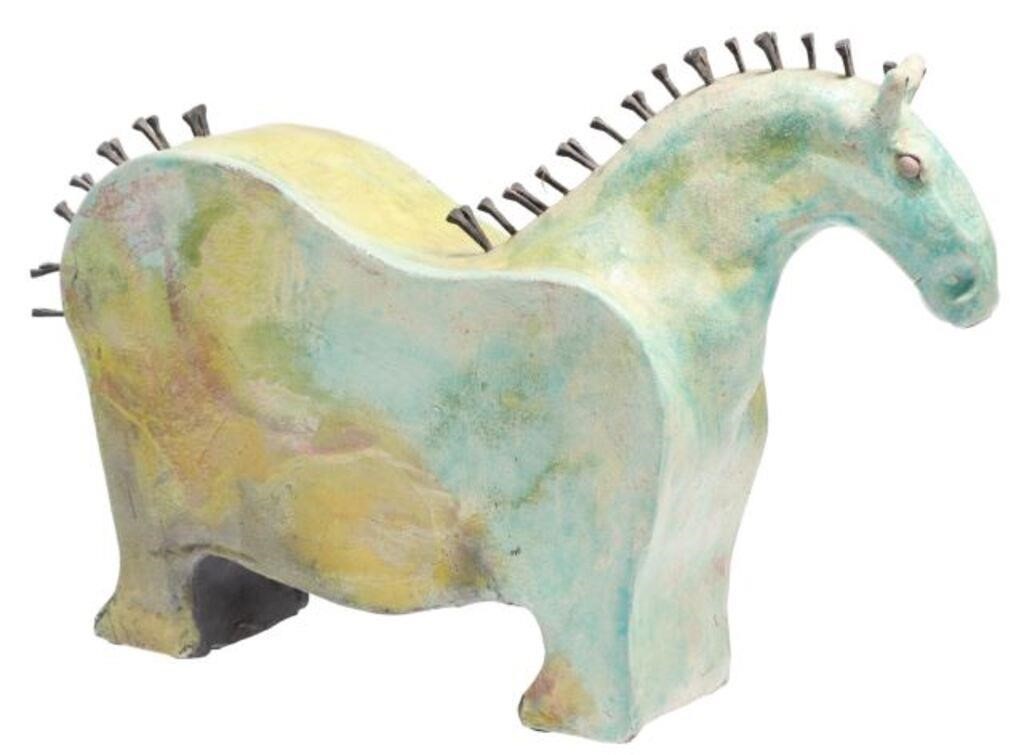 RICHARD T HESS RAKU POTTERY HORSE 3551d3