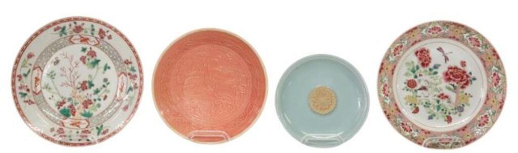 4 CHINESE CELADON FAMILLE ROSE 3551ce