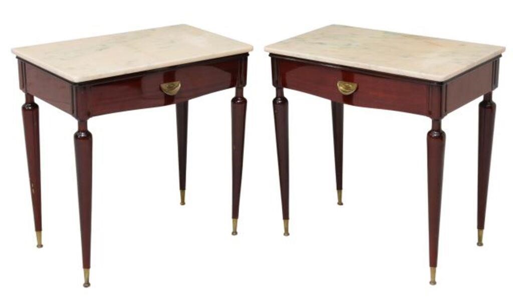 2 ITALIAN MID CENTURY MODERN MAHOGANY 35524a