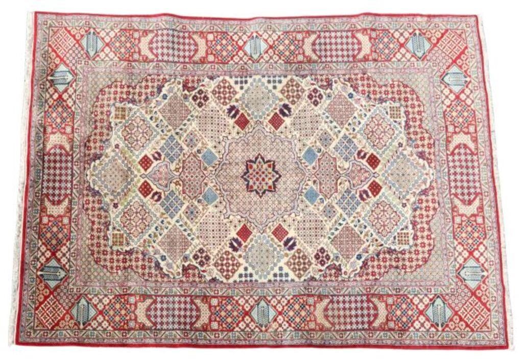 LARGE HAND-TIED RUG, 12'3" X 8'6.5"Hand-tied