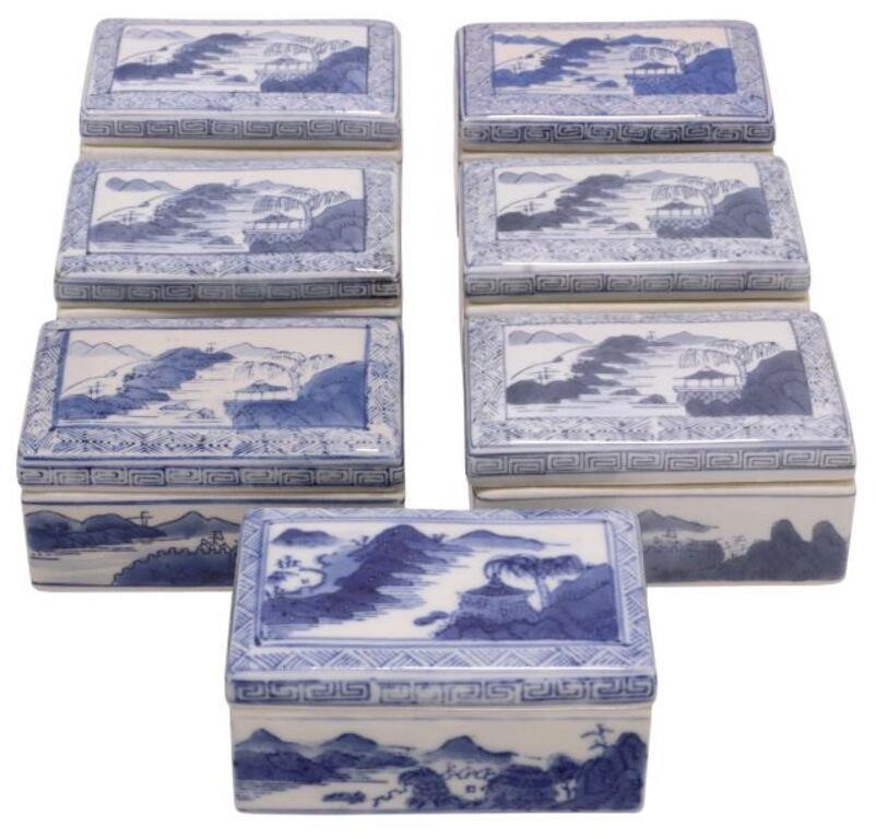  7 CHINESE BLUE WHITE PORCELAIN 35527c