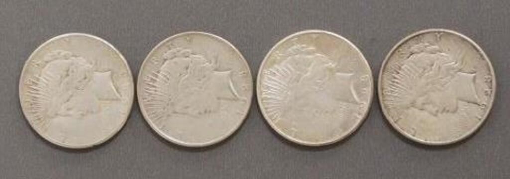 (10) U.S. PEACE SILVER DOLLARS,