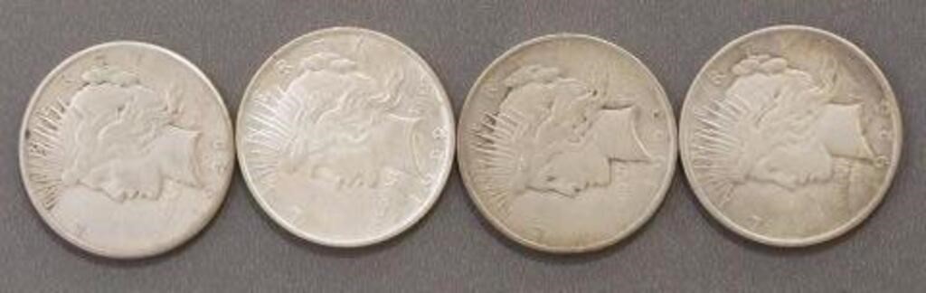 (10) U.S. PEACE SILVER DOLLARS,