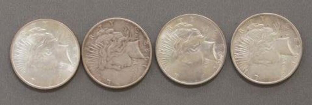 (10) U.S. PEACE SILVER DOLLARS,