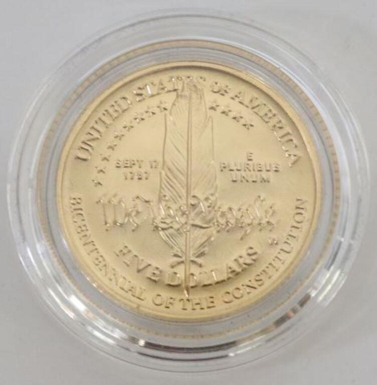 U.S. CONSTITUTION COIN, 1987 GOLD