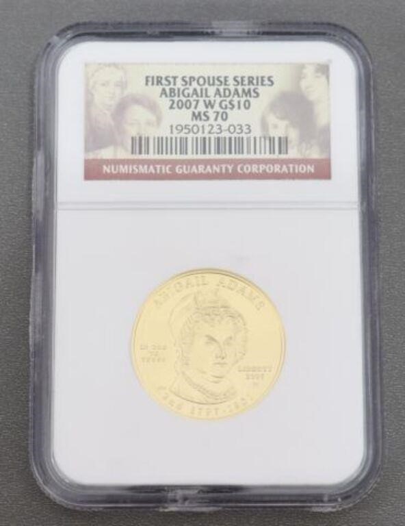 US ABIGAIL ADAMS $10 GOLD 24KT