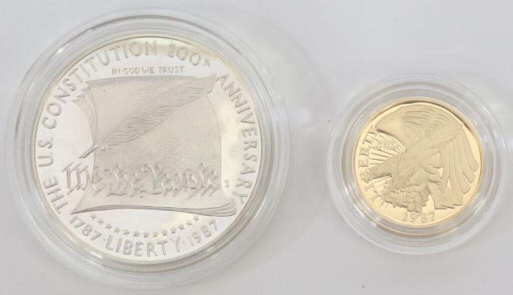 US CONSTITUTION COINS 1987 $5 GOLD &