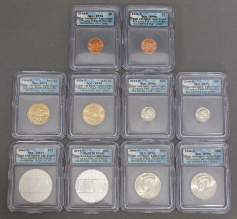  10 US COLLECTIBLE GRADED COINS lot 35531e