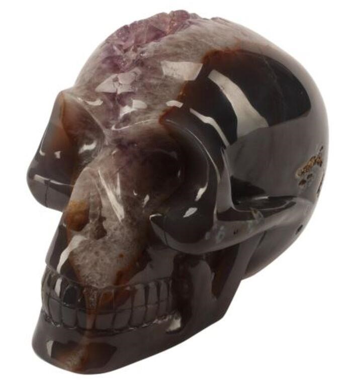 CARVED AGATE & AMETHYST STONE 