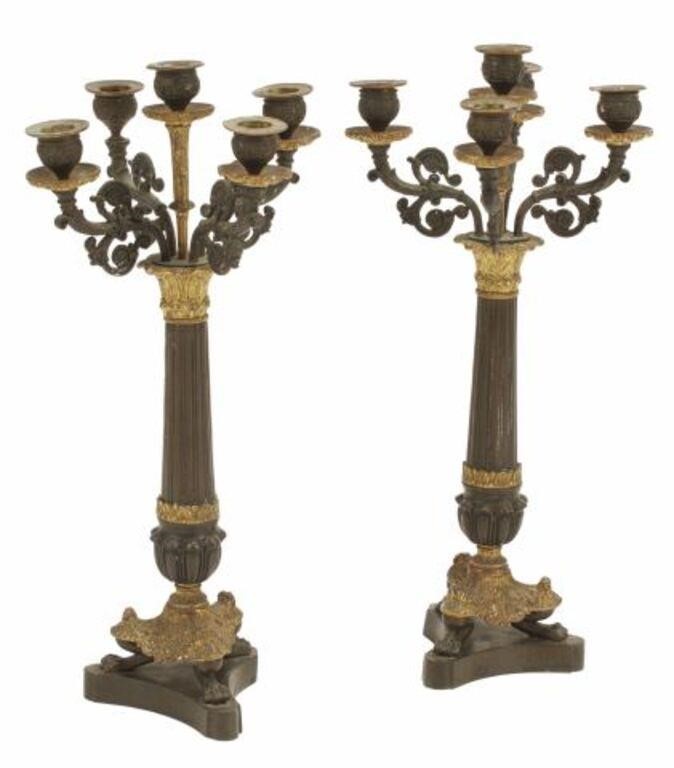 (2) FRENCH EMPIRE STYLE FIVE-LIGHT