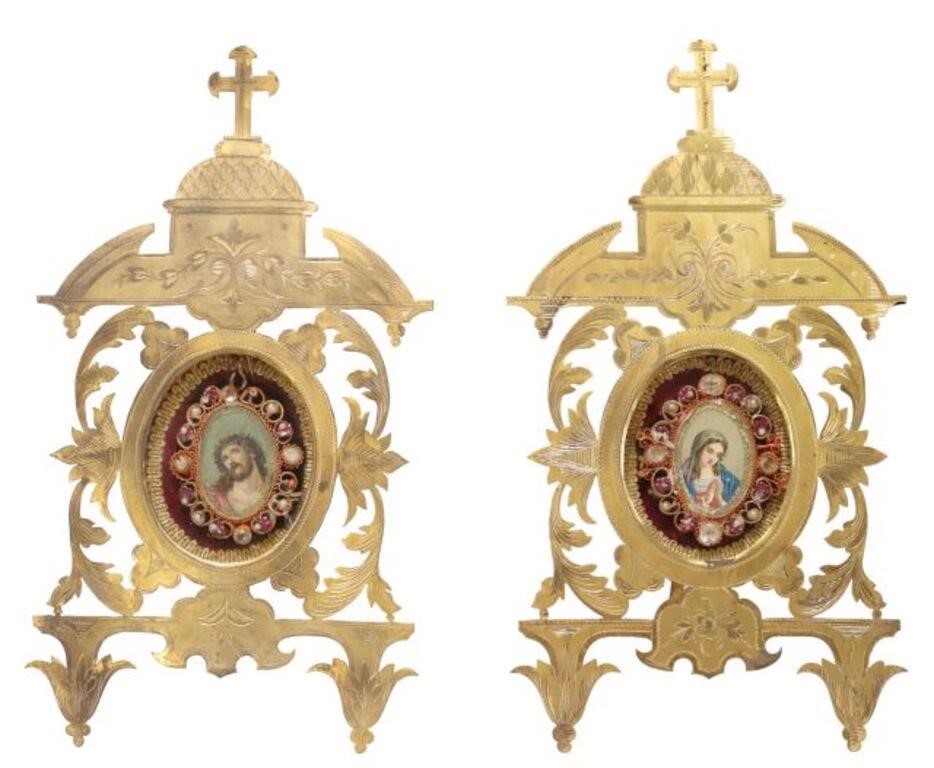 (2) GILT METAL FRAMED DEVOTIONAL