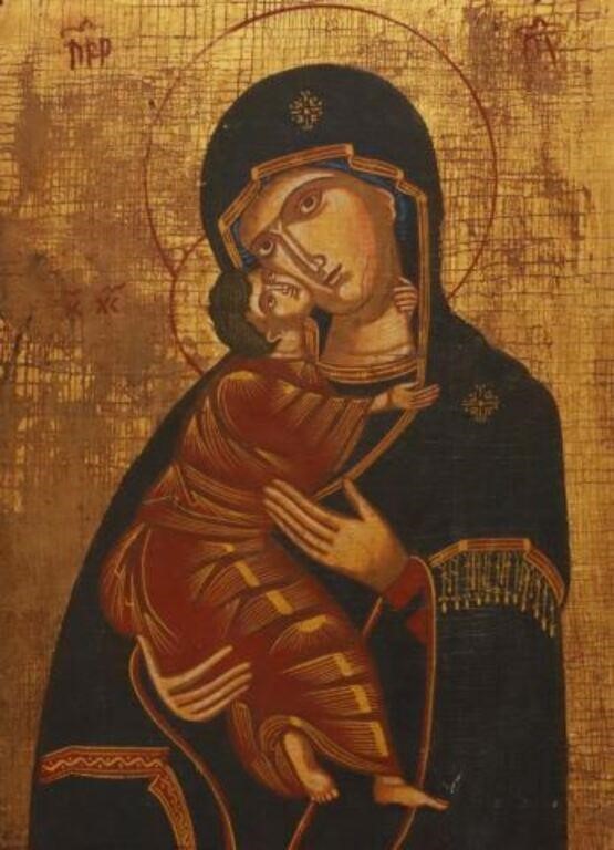 BYZANTINE STYLE PAINTED ICON PANAGIA