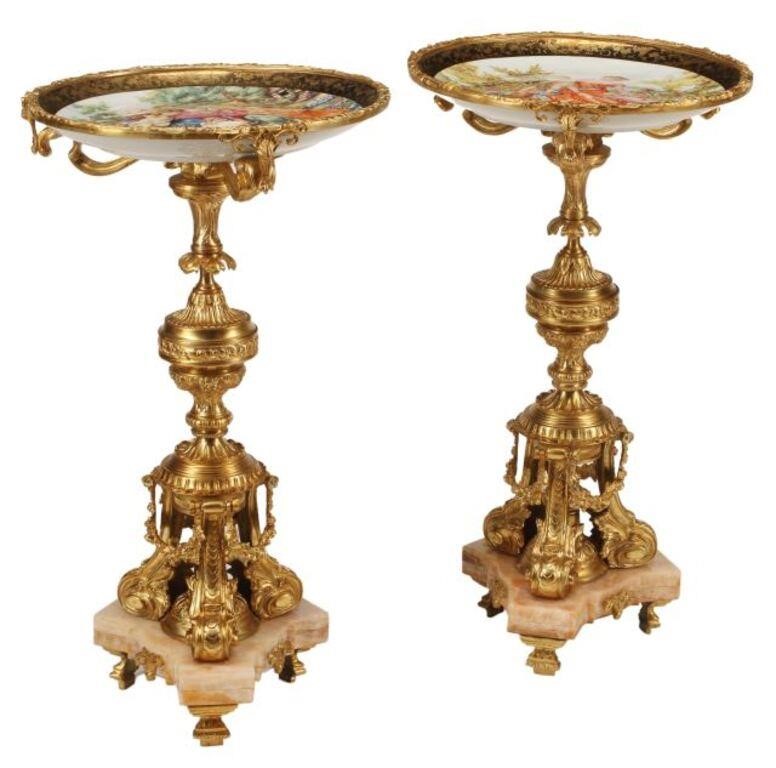  2 REGENCE STYLE ORMOLU PORCELAIN 3553f4