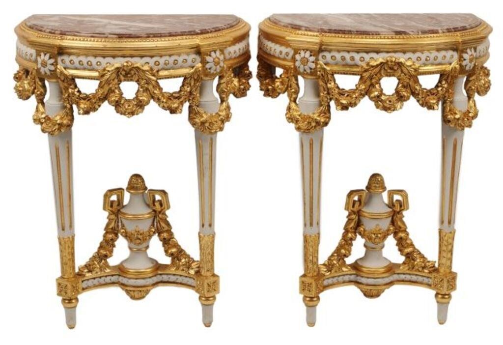 (2) NEOCLASSICAL STYLE PARCEL GILT
