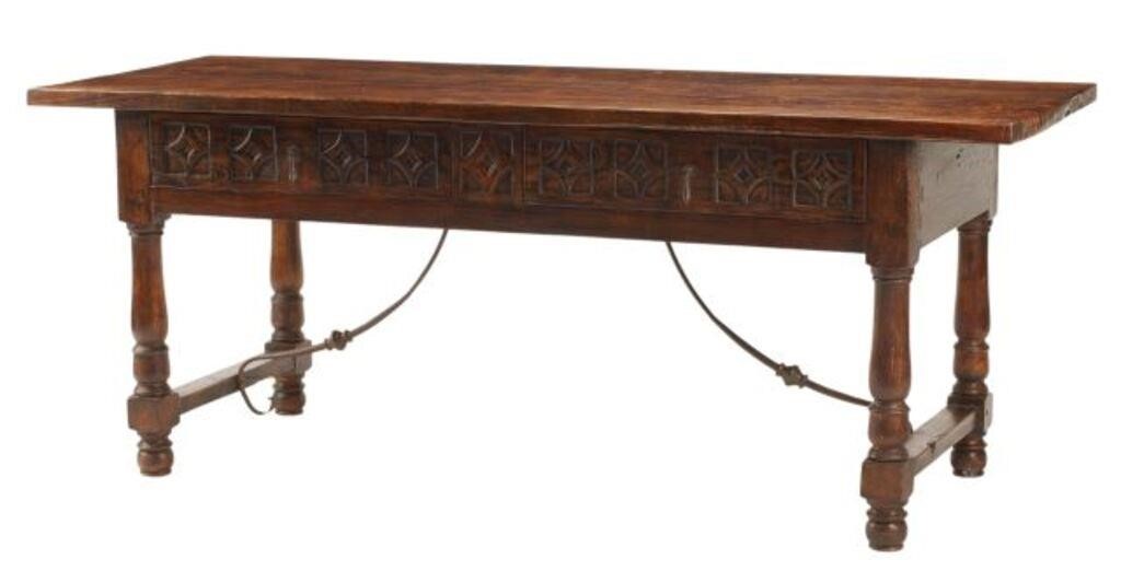 BAROQUE STYLE TWO-DRAWER TRESTLE