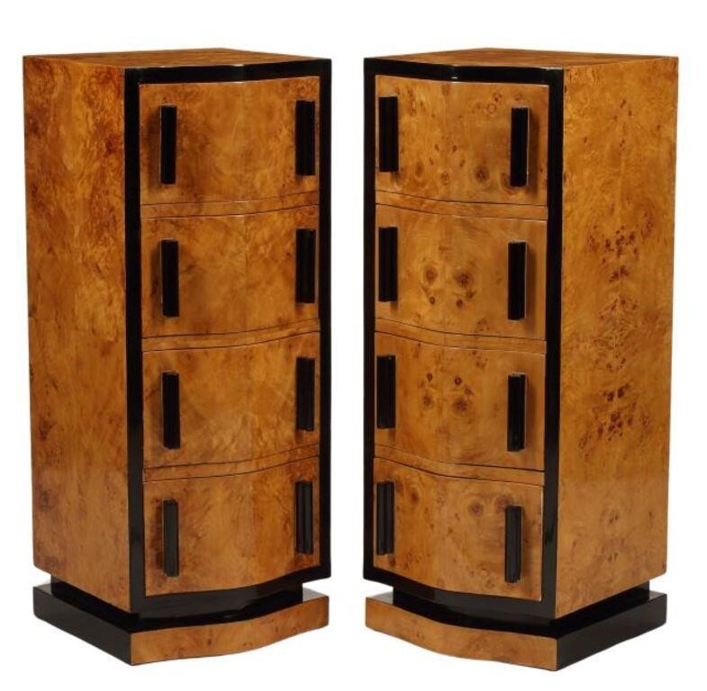 (2) ART DECO STYLE TALL CHEST OF