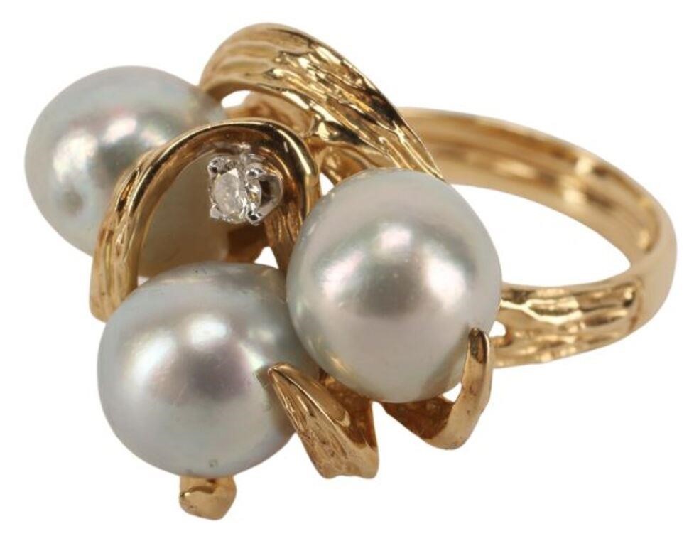 ESTATE 14KT YELLOW GOLD PEARL  355496