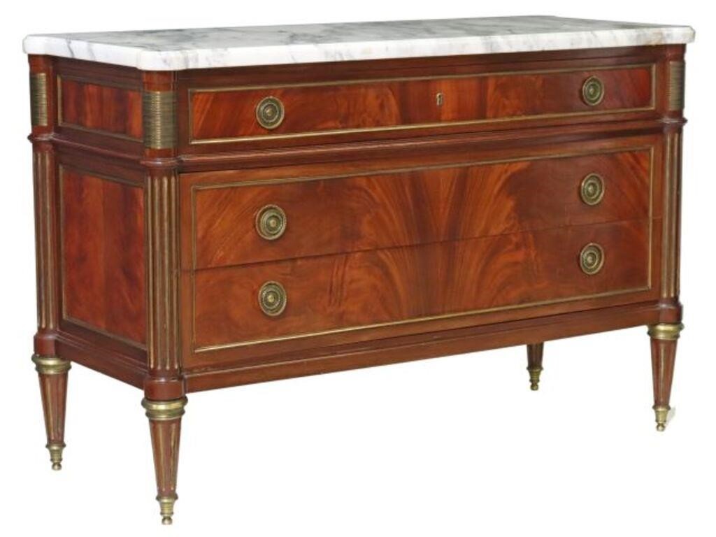 FRENCH LOUIS XVI STYLE MARBLE TOP 3554af