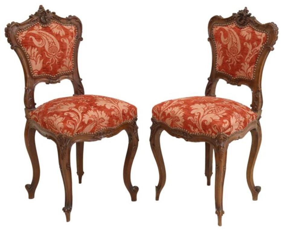  2 FRENCH LOUIS XV STYLE UPHOLSTERED 355590