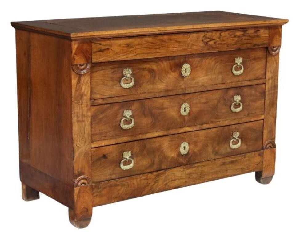 FRENCH EMPIRE STYLE WALNUT FOUR DRAWER 3555a1