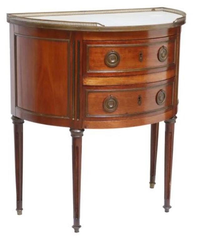 LOUIS XVI STYLE MARBLE-TOP MAHOGANY