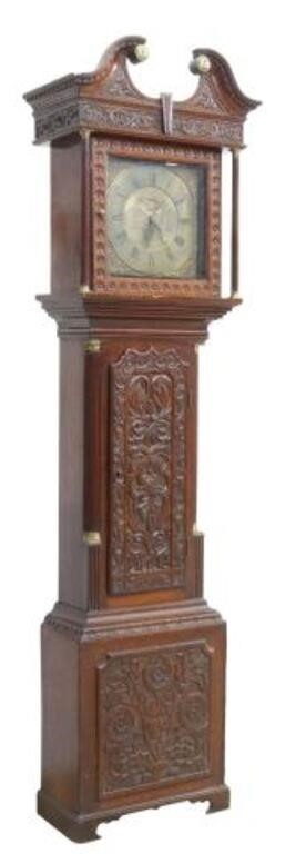 ENGLISH WILLIAM EUBANK CARVED OAK LONGCASE