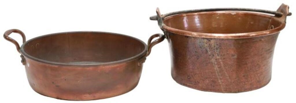  2 LARGE ANTIQUE COPPER KITCHENWARE lot 355621