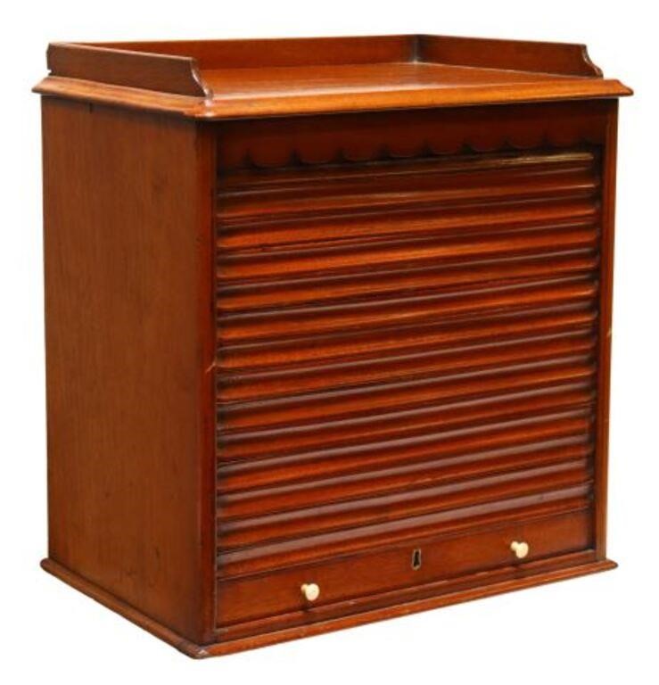 ENGLISH MAHOGANY TAMBOUR FRONT 355649