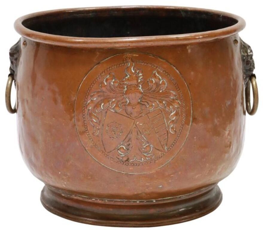 COPPER LION MASK JARDINIERE WITH 355686