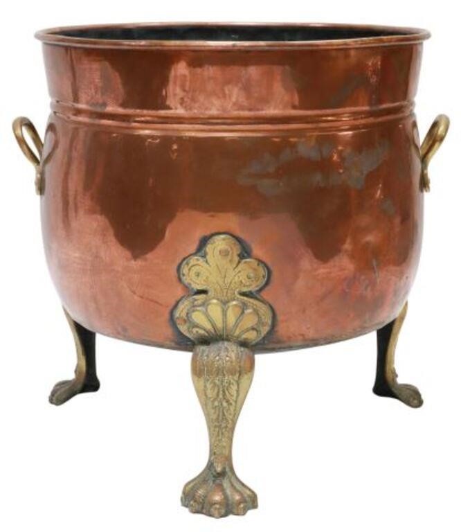 COPPER BRASS COAL HOD JARDINIERE 355687