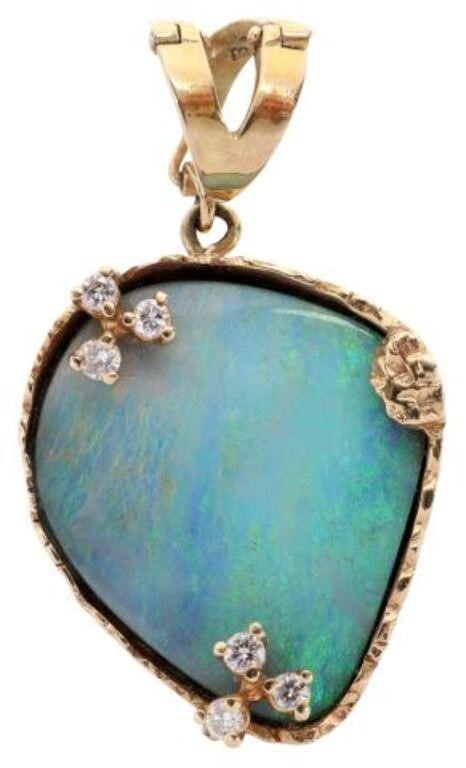 ESTATE 14KT GOLD OPAL DOUBLET 3556ab