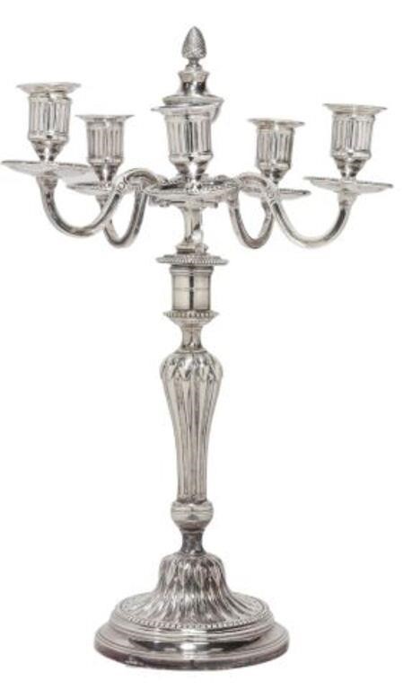 NEOCLASSICAL SILVERPLATE FIVE LIGHT 3556db