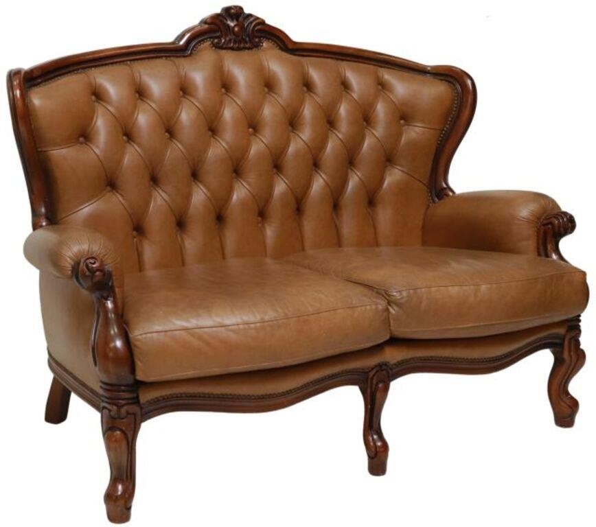 LOUIS XV STYLE BUTTON TUFTED LEATHER 3556fa