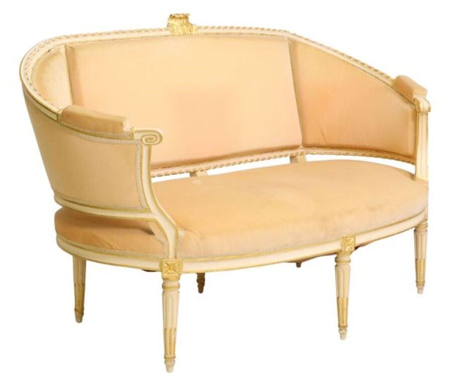 FRENCH LOUIS XVI STYLE UPHOLSTERED