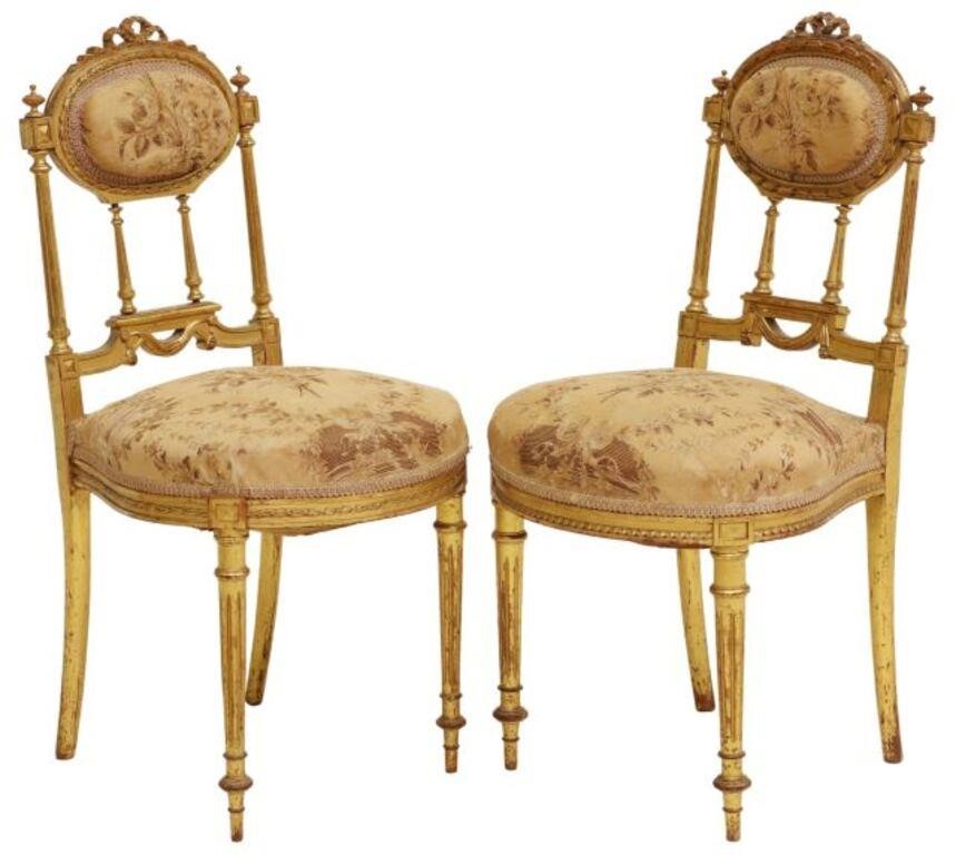 (2) FRENCH LOUIS XVI STYLE GILTWOOD