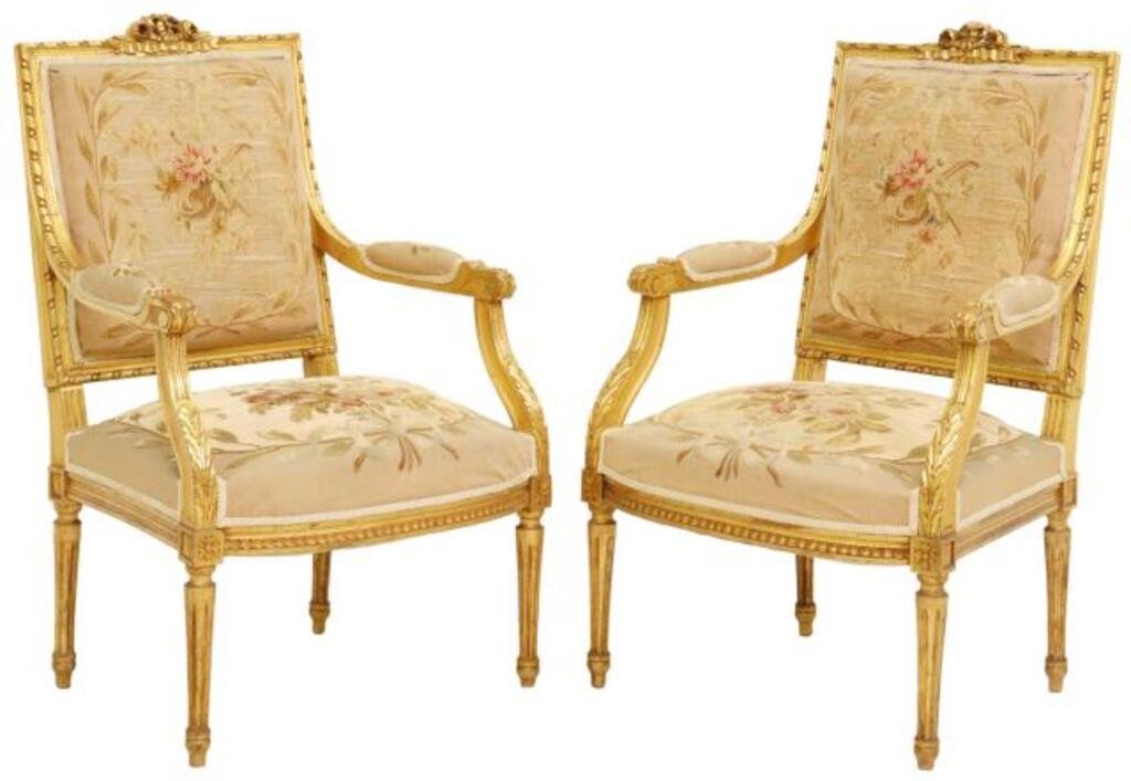  2 FRENCH LOUIS XVI STYLE GILTWOOD 355725