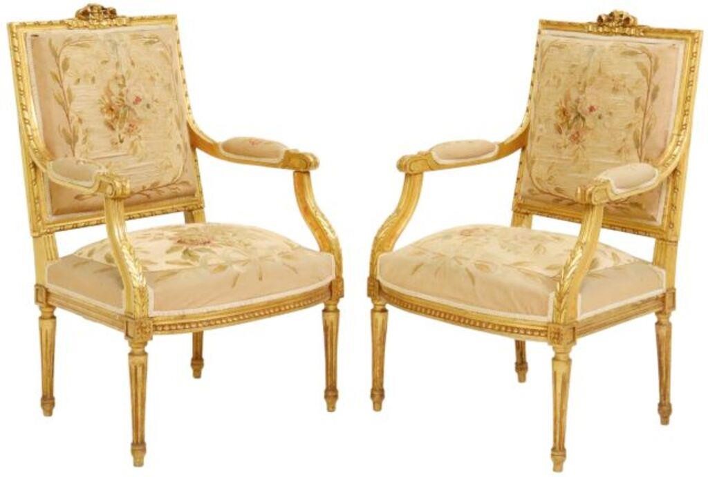  2 FRENCH LOUIS XVI STYLE GILTWOOD 355726