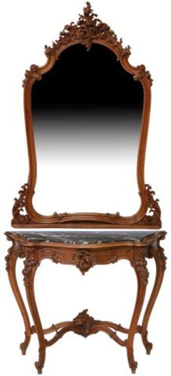 ITALIAN LOUIS XV STYLE WALNUT MIRRORED 355730