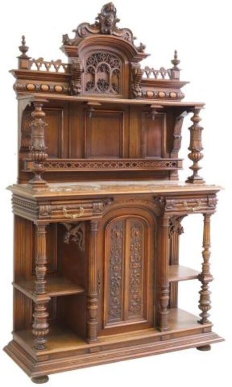 FRENCH HENRI II STYLE CARVED WALNUT 355774