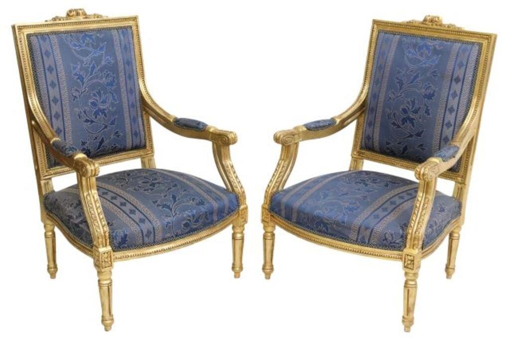 2) LOUIS XVI STYLE UPHOLSTERED