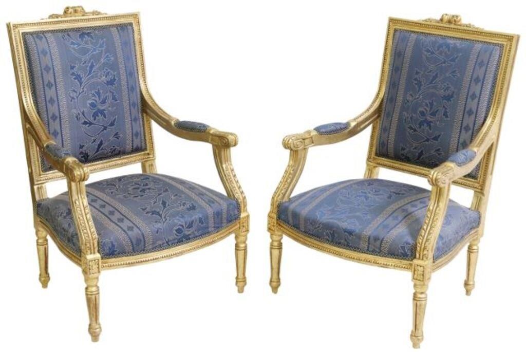 2) LOUIS XVI STYLE UPHOLSTERED