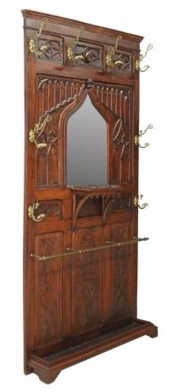 GOTHIC REVIVAL CARVED MIRRORED 3557b1