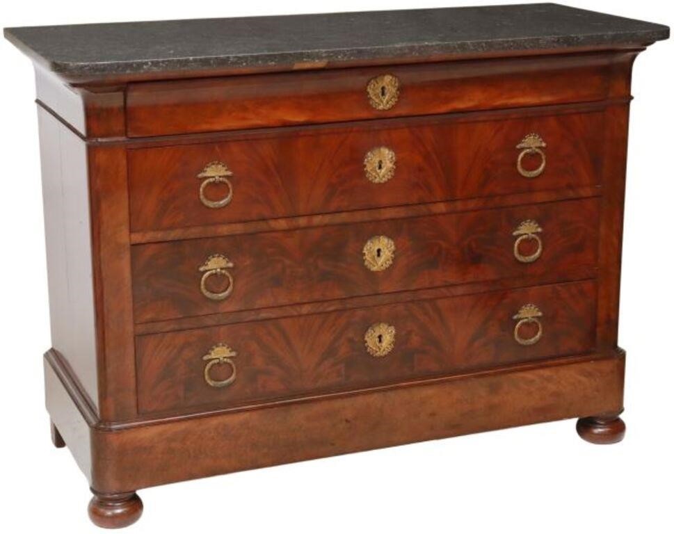 FRENCH CHARLES X PERIOD FLAME MAHOGANY
