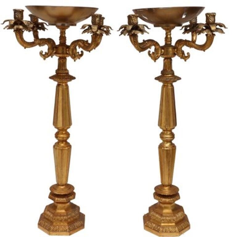  2 CONTINENTAL GILT METAL FOUR LIGHT 3557e8