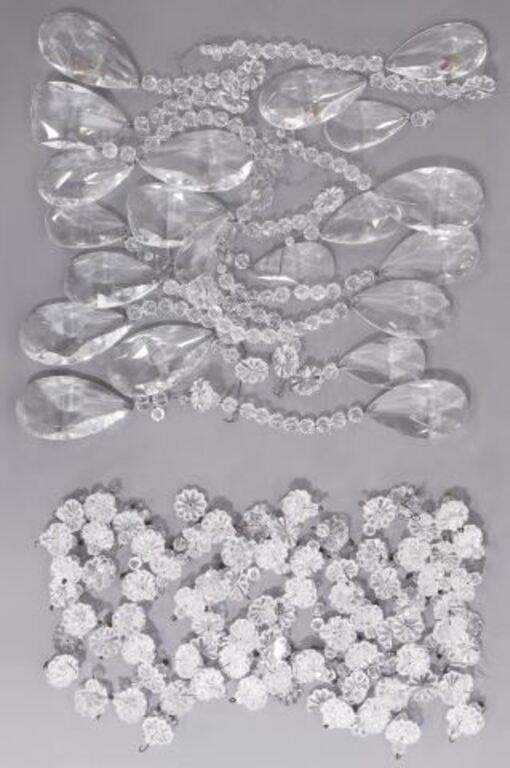  LOT CRYSTAL CHANDELIER PENDALOGUES 3557f1