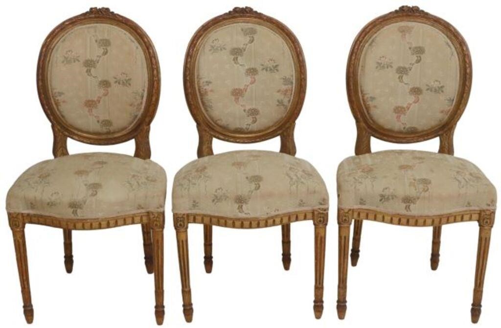  3 LOUIS XVI STYLE UPHOLSTERED 35582f