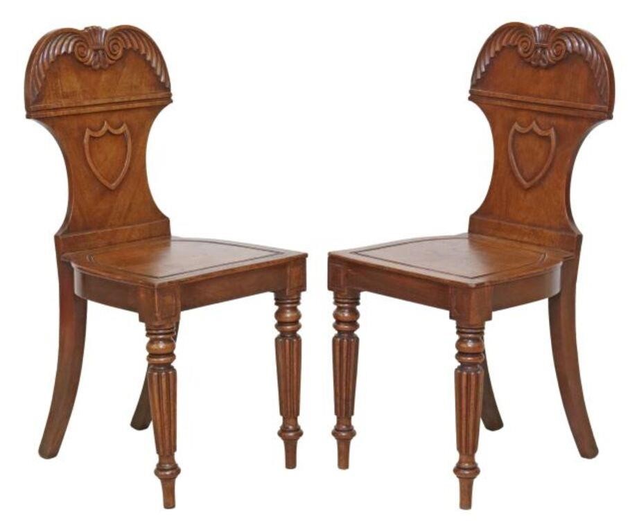  2 ENGLISH VICTORIAN CARVED MAHOGANY 35583d