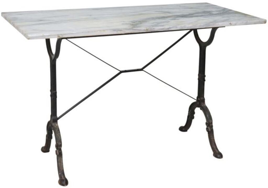 FRENCH MARBLE TOP CAST IRON BISTRO 35583e