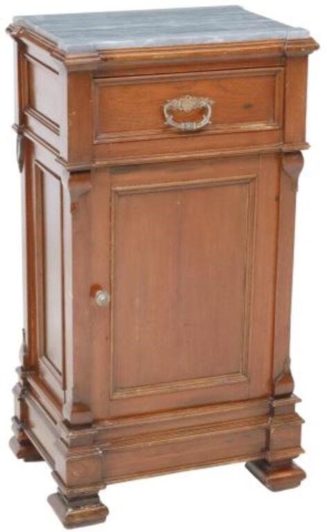 ITALIAN MARBLE-TOP BEDSIDE CABINET,