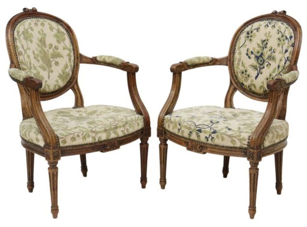 2 FRENCH LOUIS XVI STYLE OVAL BACK 355843